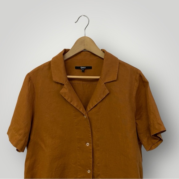 QUINCE 100% Linen Short Sleve Shirt Sz L - Picture 3 of 11